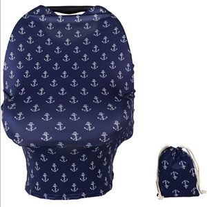 Navy Anchor car seat cover